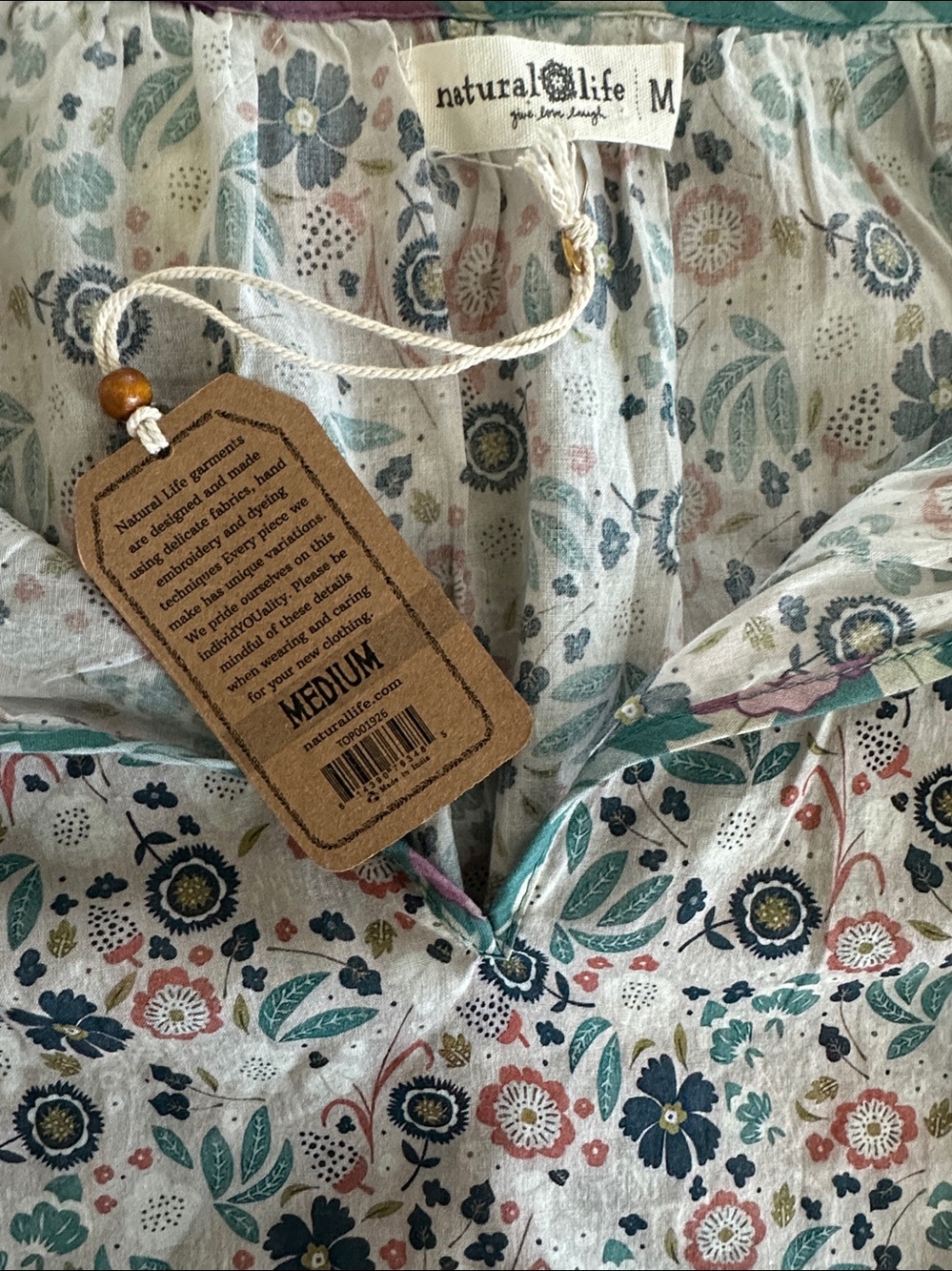 Natural Life Magnolia Cotton Top in Seafoam - Picture 8 of 11